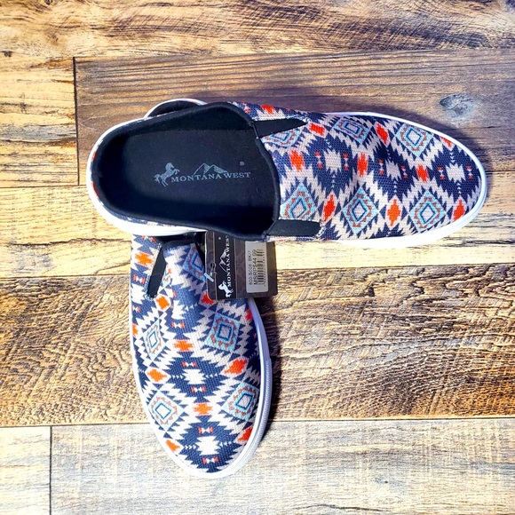 Montana West NWT Aztec Slip Sneakers Size 7 Western - Picture 3 of 7